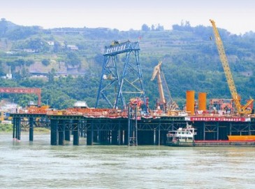 成贵铁路金沙江公铁两用特大桥进入主体施工