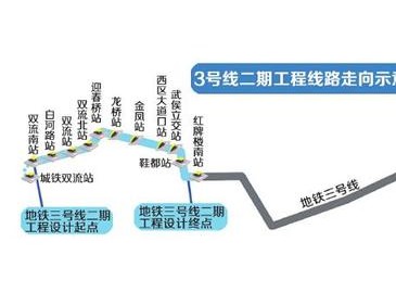 成都地铁3号线南北延线站点公布 年底正式开工