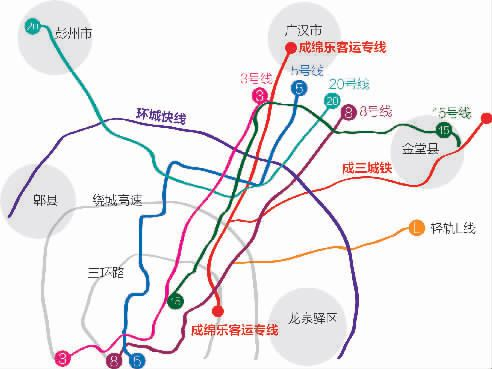 成都规划15条轨道线路 2020年将形成九横十七纵路网