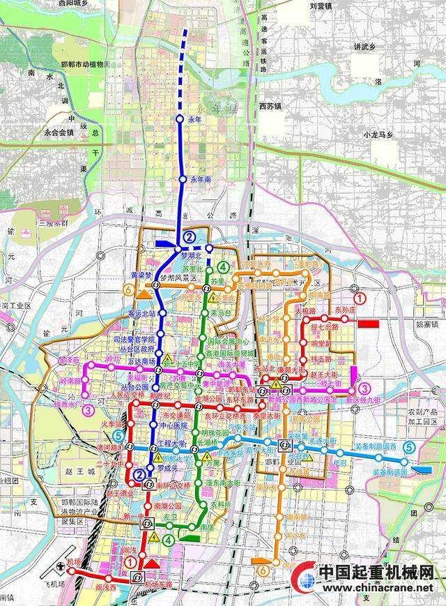 邯郸轨道交通1号线、4号线沿线用地控制规划