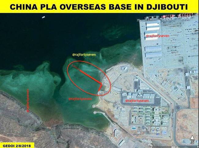 外媒:中国驻吉布提军事基地建新码头 将为舰队补给