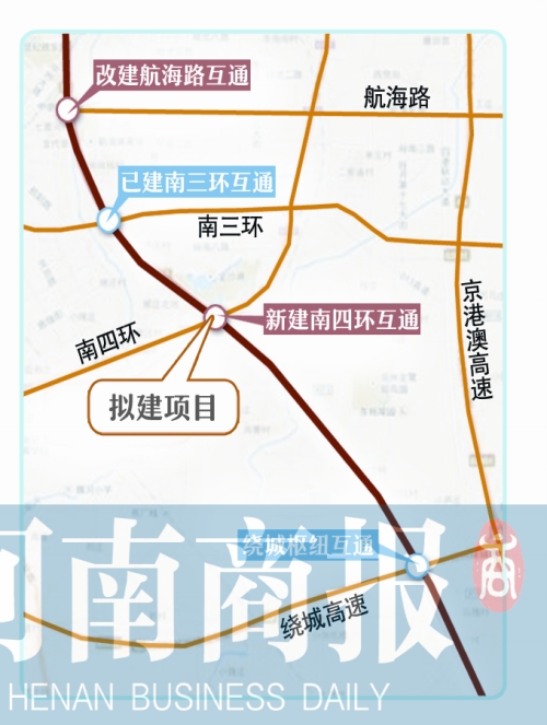 鄭州南四環(huán)與機(jī)場高速將建互通式立交